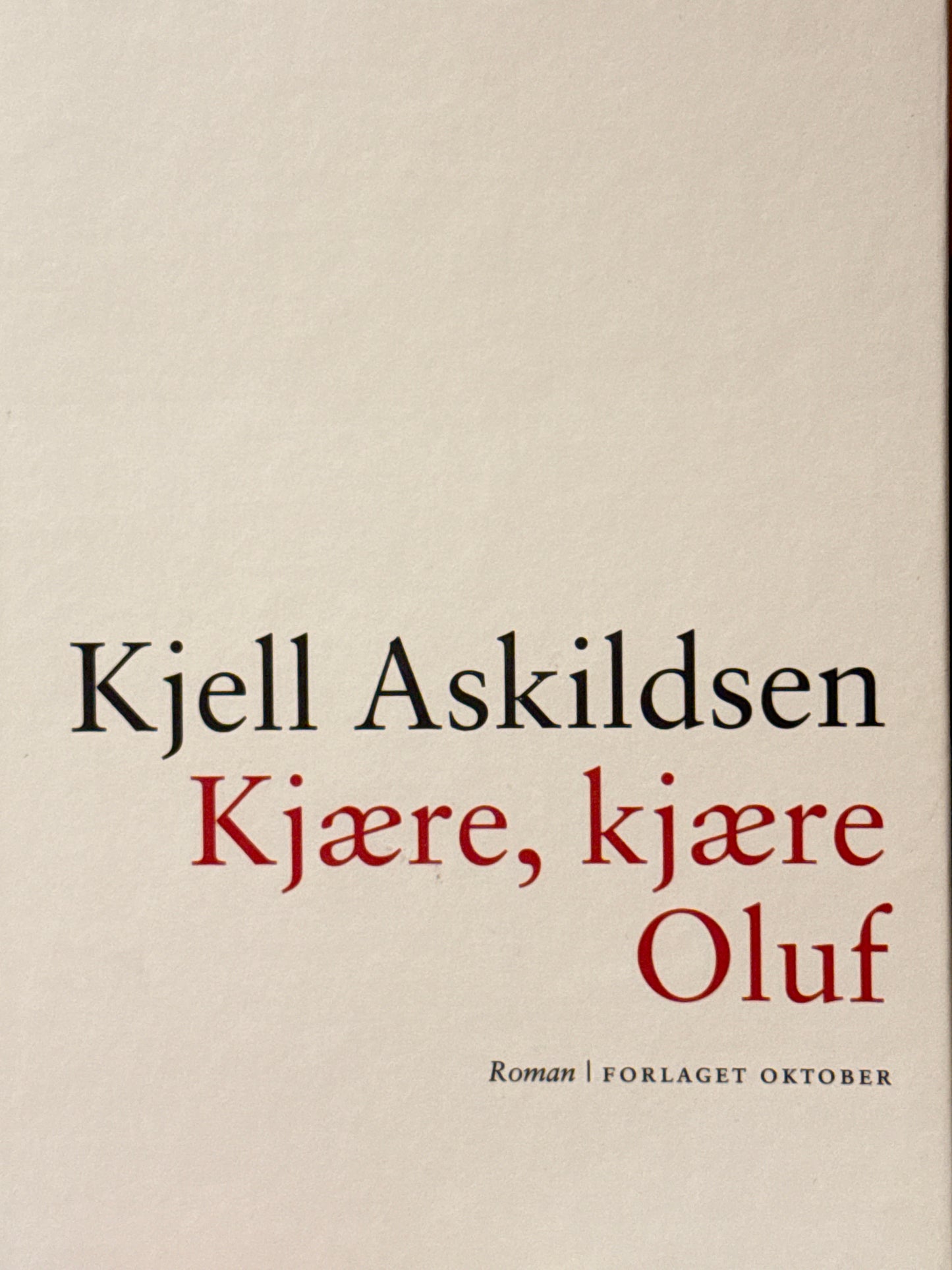 Kjære, kjære Oluf - Innbundet
