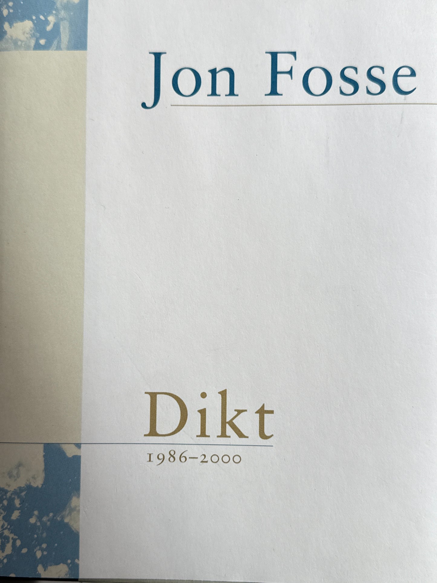 Dikt 1986-2000 - Innbundet
